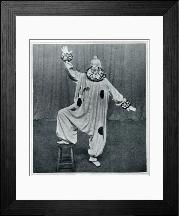 Framed Print : Gwen Farrar as a clown in Punch-bowl Framed Print : Gwen Farrar as a clown in Punch-bowl