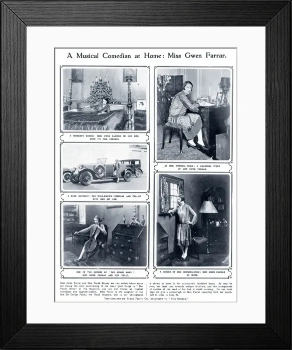 Framed Print : Gwen Farrar at home Framed Print : Gwen Farrar at home