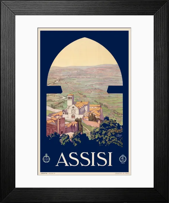 Framed Print : Poster, Assisi, Italy Framed Print : Poster, Assisi, Italy