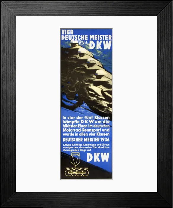 Framed Print : Poster, German motorcycle racing successes on DKW Framed Print : Poster, German motorcycle racing successes on DKW