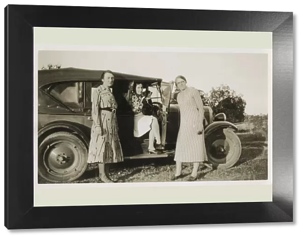 Three middle-aged ladies out for a drive in the countryside