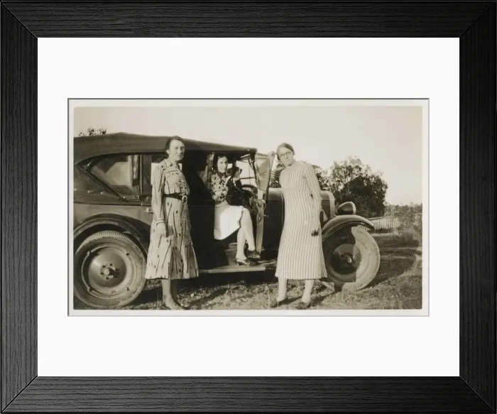 Framed Print : Three middle-aged ladies out for a drive in the countryside Framed Print : Three middle-aged ladies out for a drive in the countryside