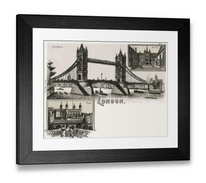 Framed Print : London - Tower Bridge, Guildhall and the Tower of London Framed Print : London - Tower Bridge, Guildhall and the Tower of London