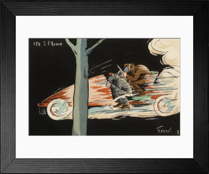 Framed Print : Motor racing along a country lane - ParisMadrid race 1903 Framed Print : Motor racing along a country lane - ParisMadrid race 1903