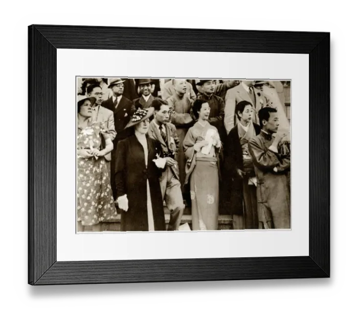 Framed Print : Shanghai Races - Japanese women in the crowd Framed Print : Shanghai Races - Japanese women in the crowd