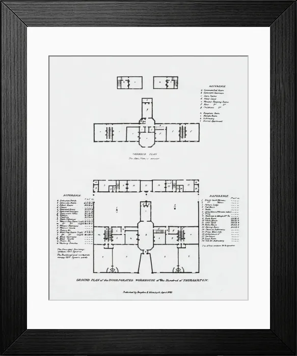 Framed Print : Thurgarton Incorporation Workhouse Plan Framed Print : Thurgarton Incorporation Workhouse Plan
