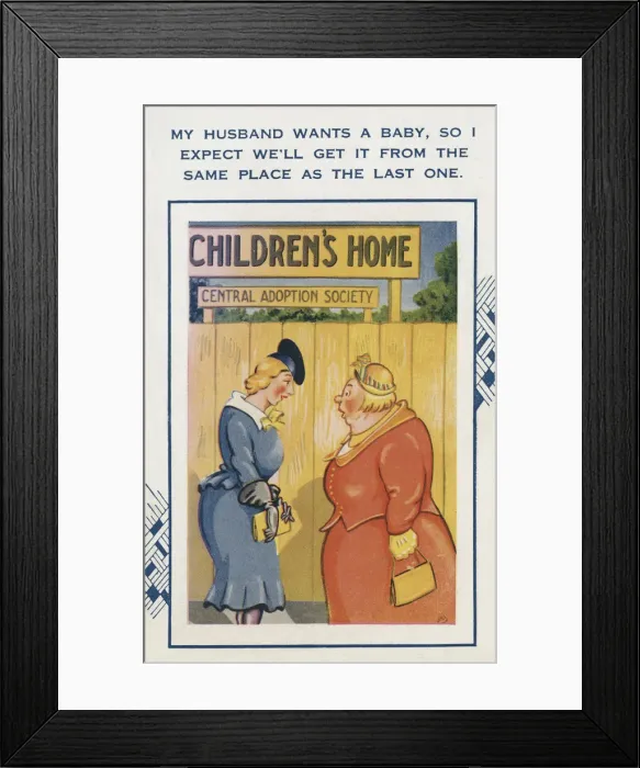Framed Print : Comic Postcard - Adoption Framed Print : Comic Postcard - Adoption