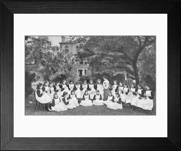 Framed Print : Hampstead Orphan Working School - Sewing Framed Print : Hampstead Orphan Working School - Sewing