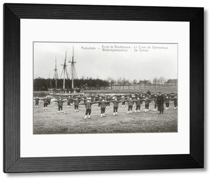 Framed Print : Ruysselede Reformatory, Belgium - Gymnastics class Framed Print : Ruysselede Reformatory, Belgium - Gymnastics class