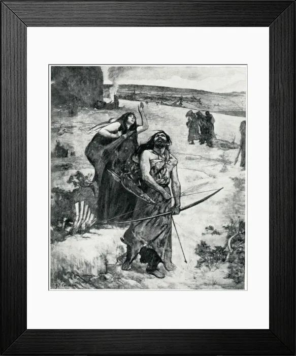 Framed Print : Hunting for food in the later Ice Age Framed Print : Hunting for food in the later Ice Age