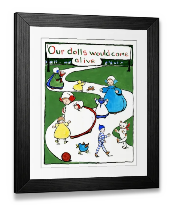 Framed Print : Our dolls would come alive, by Minnie Asprey Framed Print : Our dolls would come alive, by Minnie Asprey