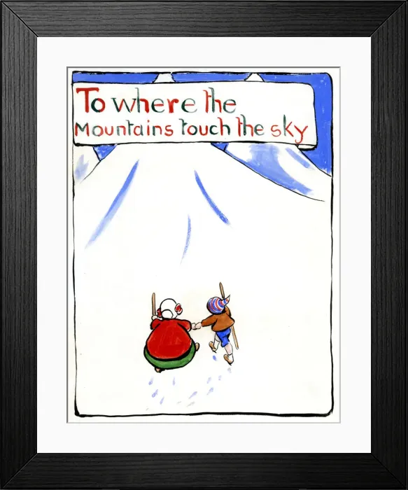 Framed Print : To where the mountains touch the sky, by Minnie Asprey Framed Print : To where the mountains touch the sky, by Minnie Asprey