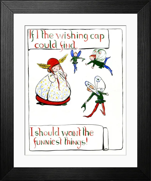Framed Print : The Wishing Cap, by Minnie Asprey Framed Print : The Wishing Cap, by Minnie Asprey