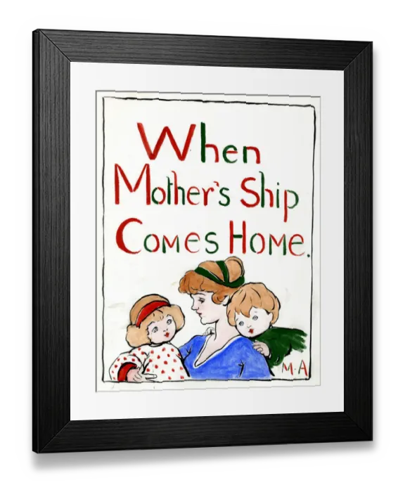 Framed Print : When Mothers Ship Comes Home, by Minnie Asprey Framed Print : When Mothers Ship Comes Home, by Minnie Asprey