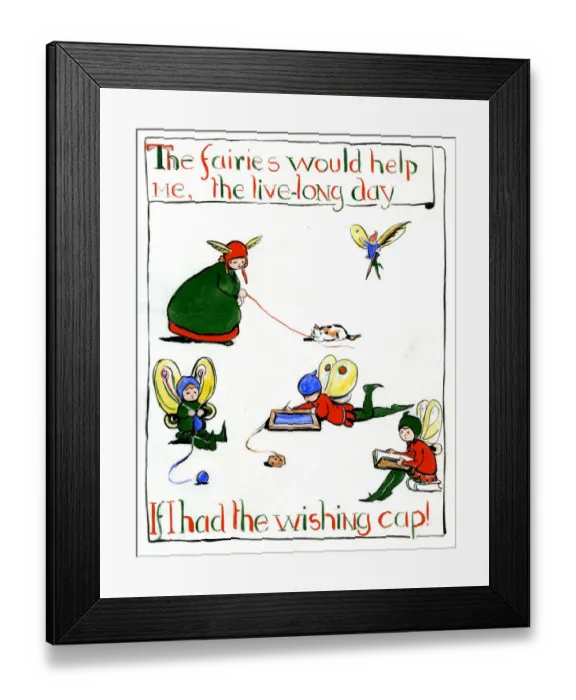 Framed Print : The Wishing Cap, by Minnie Asprey Framed Print : The Wishing Cap, by Minnie Asprey