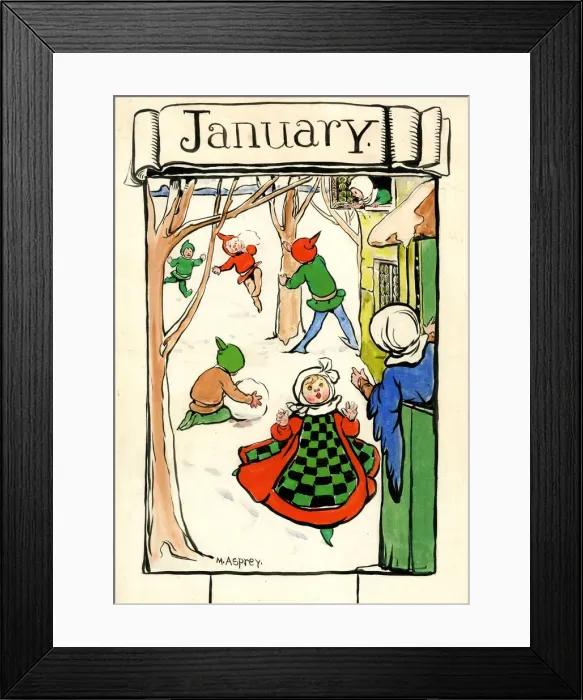 Framed Print : January, by Minnie Asprey Framed Print : January, by Minnie Asprey