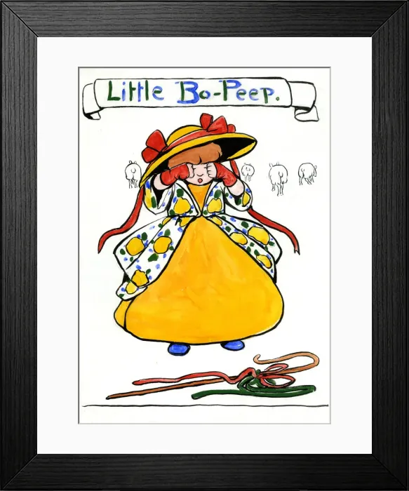 Framed Print : Little Bo-Peep, by Minnie Asprey Framed Print : Little Bo-Peep, by Minnie Asprey