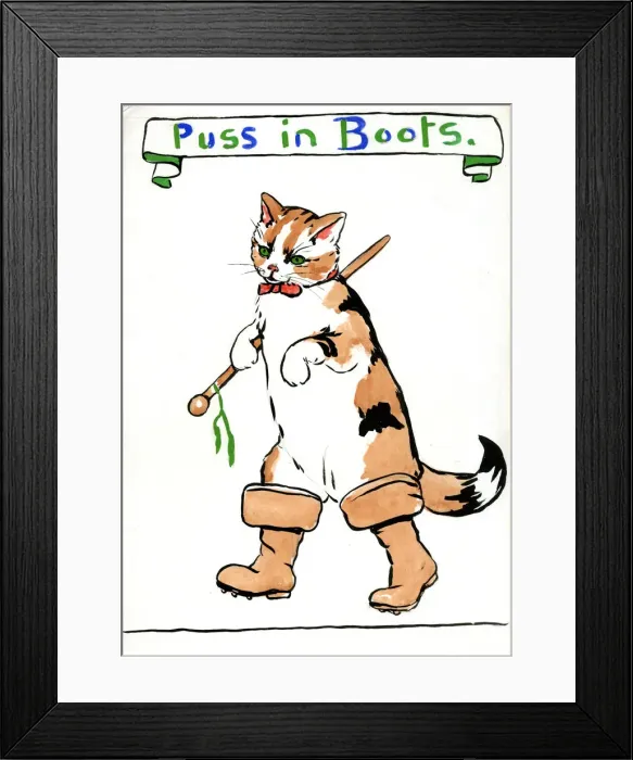 Framed Print : Puss in Boots, by Minnie Asprey Framed Print : Puss in Boots, by Minnie Asprey