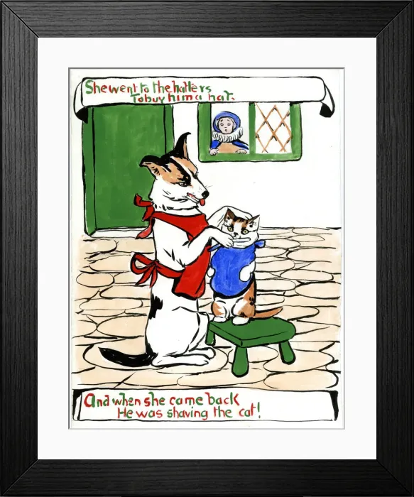 Framed Print : Old Mother Hubbard, by Minnie Asprey Framed Print : Old Mother Hubbard, by Minnie Asprey