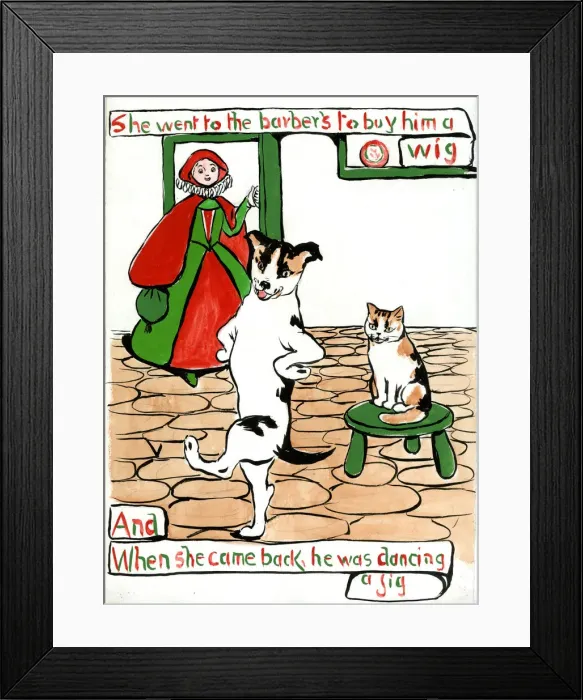 Framed Print : Old Mother Hubbard, by Minnie Asprey Framed Print : Old Mother Hubbard, by Minnie Asprey
