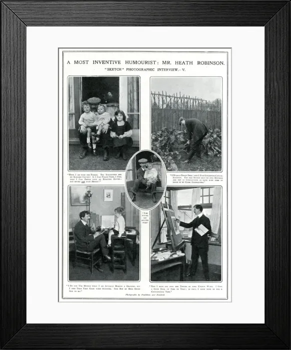 Framed Print : Heath Robinson at home with his family Framed Print : Heath Robinson at home with his family