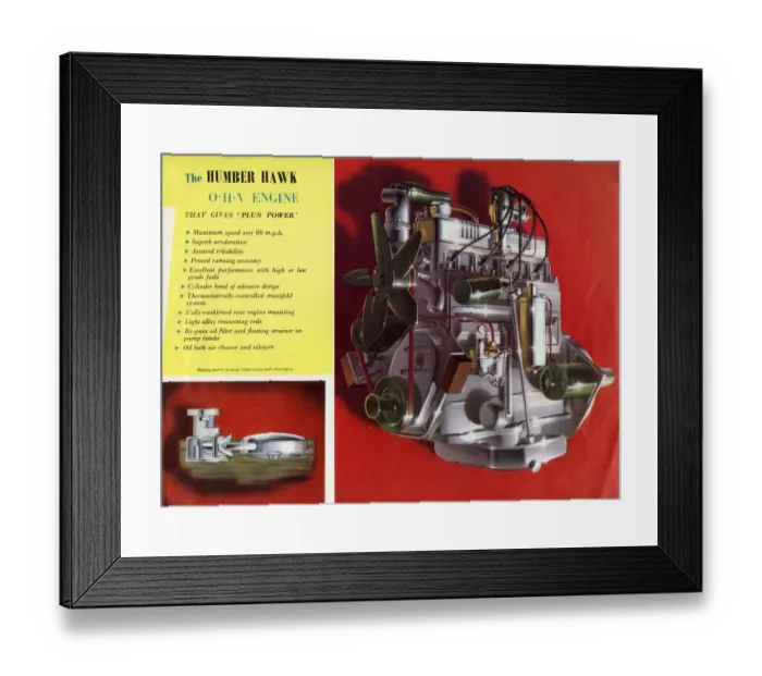 Framed Print : Power Plus Humber Hawk (Mk VIA) car brochure Framed Print : Power Plus Humber Hawk (Mk VIA) car brochure