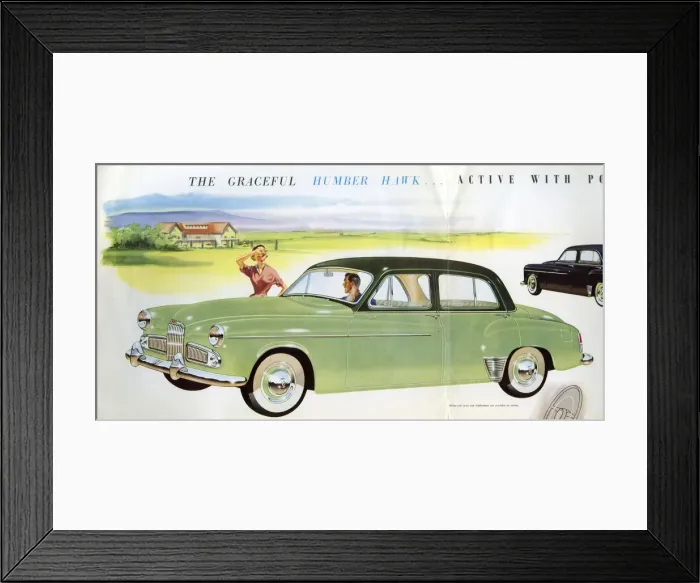 Framed Print : Power Plus Humber Hawk (Mk VIA) car brochure Framed Print : Power Plus Humber Hawk (Mk VIA) car brochure