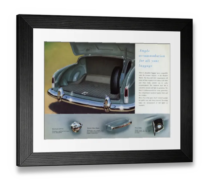 Framed Print : Power Plus Humber Hawk (Mk VIA) car brochure Framed Print : Power Plus Humber Hawk (Mk VIA) car brochure