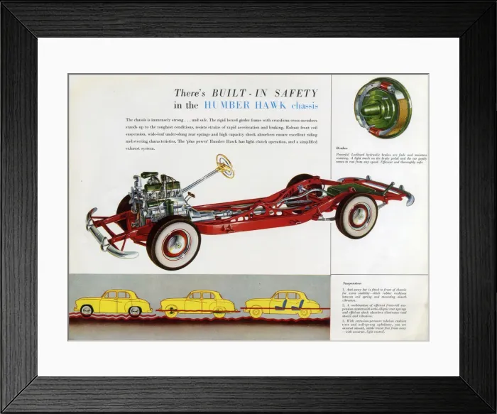 Framed Print : Power Plus Humber Hawk (Mk VIA) car brochure Framed Print : Power Plus Humber Hawk (Mk VIA) car brochure