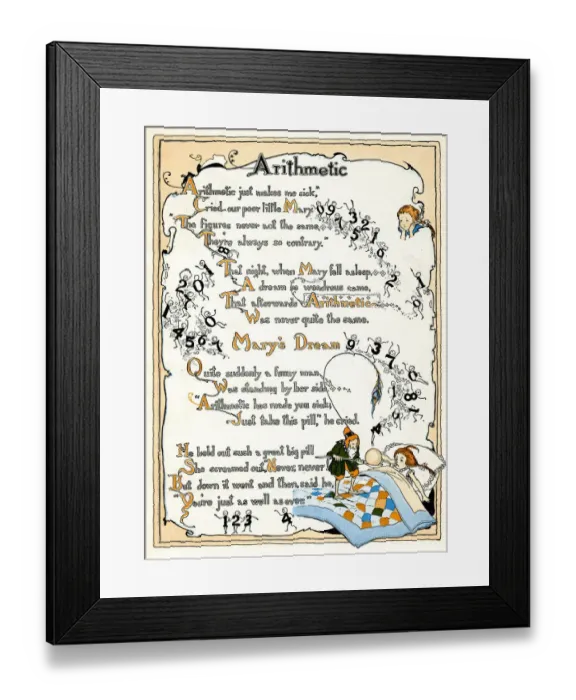Framed Print : Marys Arithmetic Dream Framed Print : Marys Arithmetic Dream