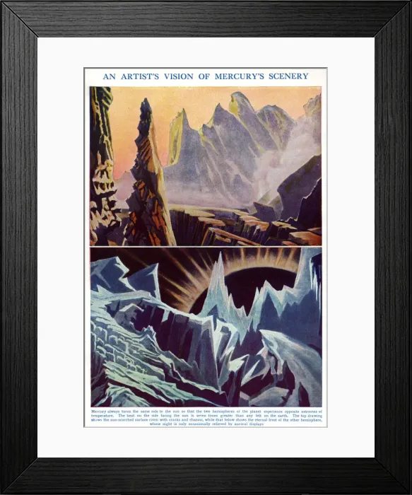 Framed Print : Two views of the surface of the planet Mercury Framed Print : Two views of the surface of the planet Mercury