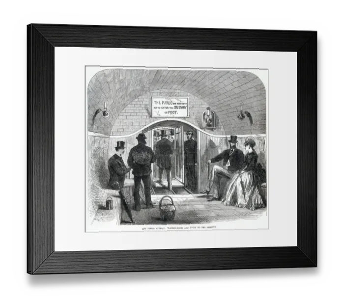 Framed Print : Waiting room at Tower Hill underground station 1870