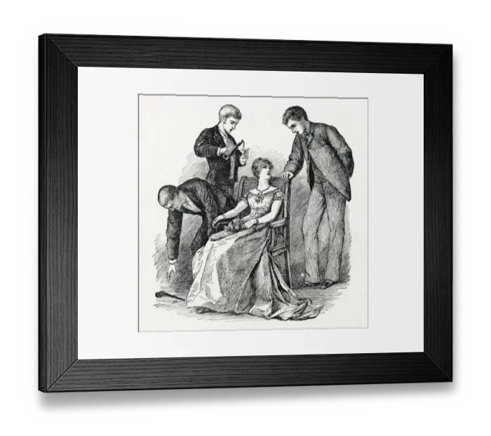 Framed Print : Little Women - Meg and three young men at a party