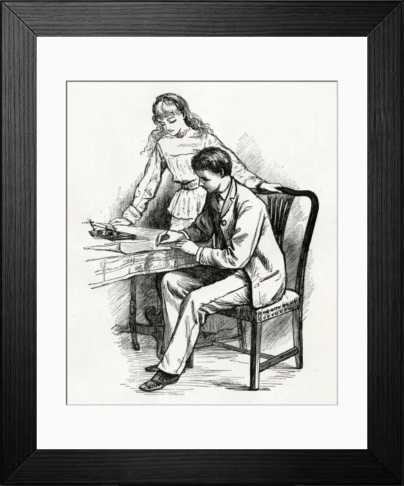 Framed Print : Little Women - Laurie witnessing Amys will Framed Print : Little Women - Laurie witnessing Amys will