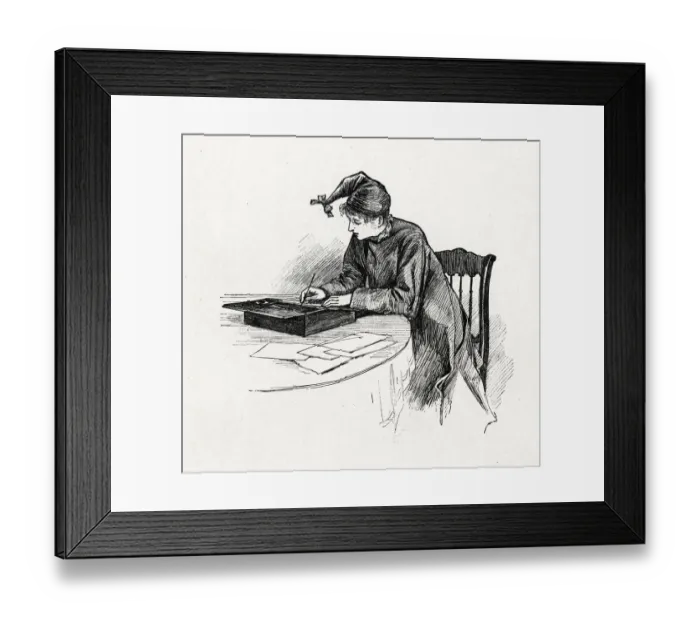 Framed Print : Little Women - Jo writing her novel in special costume Framed Print : Little Women - Jo writing her novel in special costume
