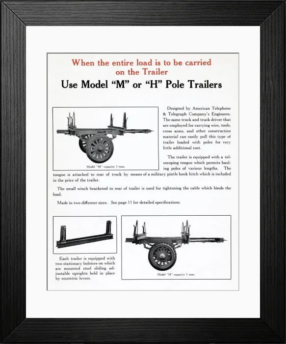 Framed Print : Model M or H Pole Trailers and accessories Framed Print : Model M or H Pole Trailers and accessories