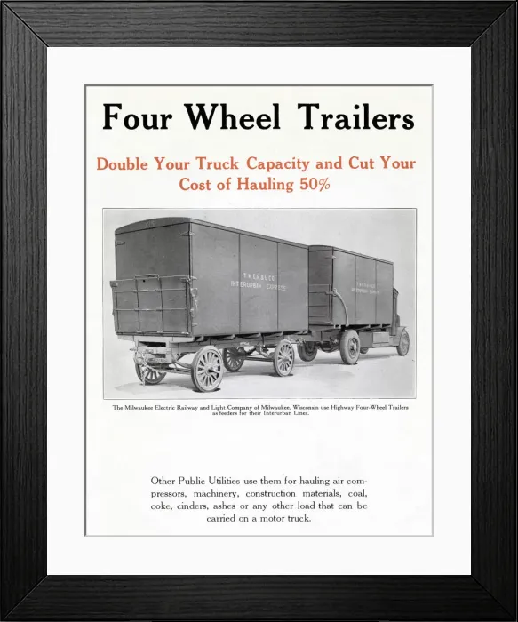 Framed Print : Four Wheel Trailers double your truck capacity Framed Print : Four Wheel Trailers double your truck capacity