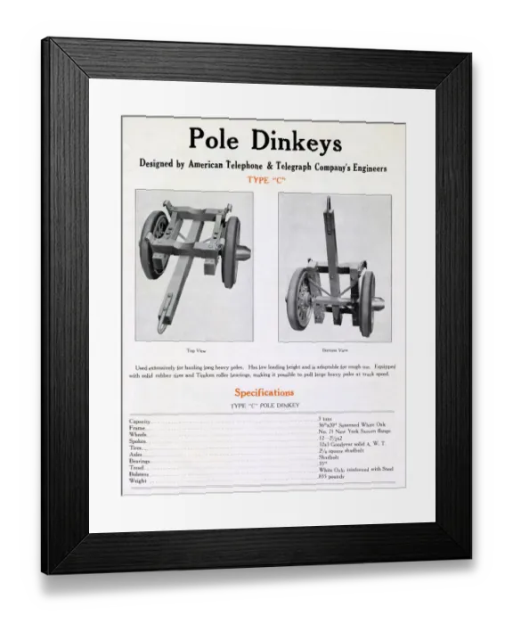 Framed Print : Type C Pole Dinkeys, top and bottom view Framed Print : Type C Pole Dinkeys, top and bottom view