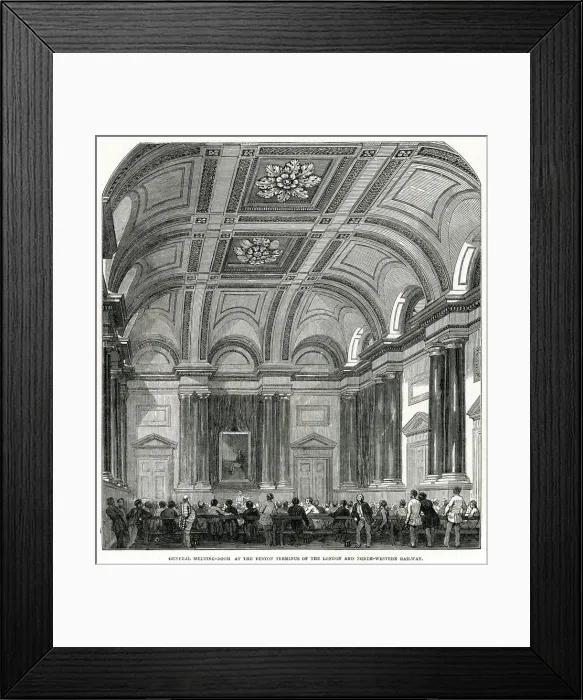 Framed Print : Euston terminus, general meeting room 1849 Framed Print : Euston terminus, general meeting room 1849