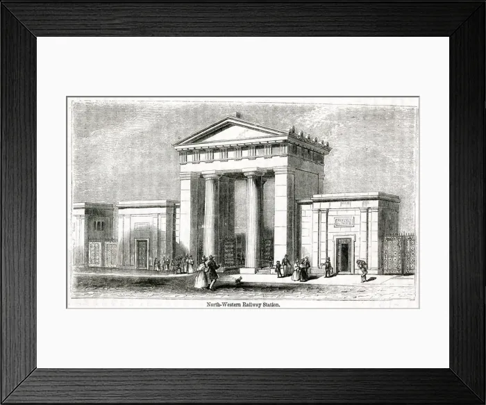 Framed Print : North-Western Railway Station, Euston, London 1880s Framed Print : North-Western Railway Station, Euston, London 1880s