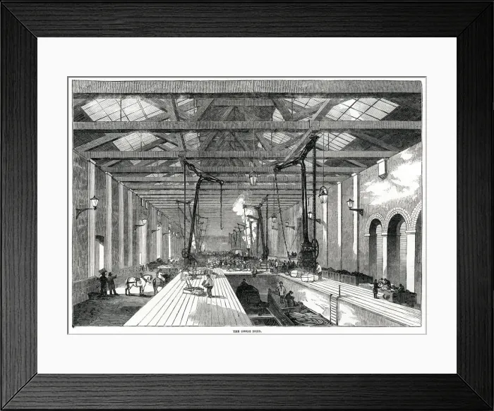 Framed Print : Kings Cross Railway Station, goods shed 1853 Framed Print : Kings Cross Railway Station, goods shed 1853