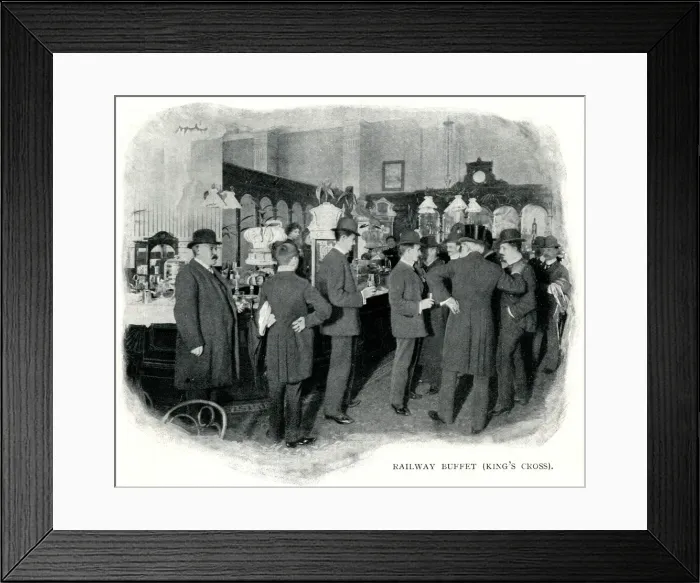 Framed Print : Kings Cross, railway buffet 1903 Framed Print : Kings Cross, railway buffet 1903