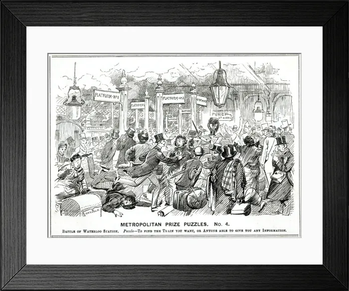 Framed Print : Waterloo Railway Station, London 1883 Framed Print : Waterloo Railway Station, London 1883