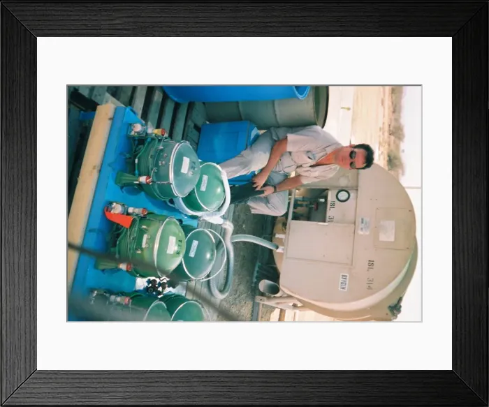 Framed Print : Steve Coughlan filling LOX pots Framed Print : Steve Coughlan filling LOX pots