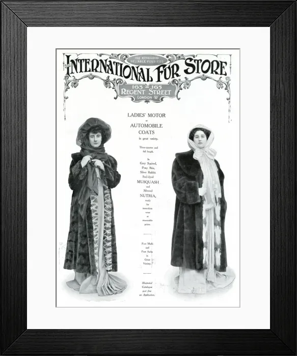 Framed Print : Advert for International Fur Store 1908 Framed Print : Advert for International Fur Store 1908