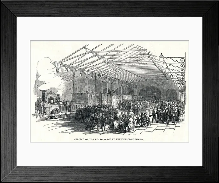 Framed Print : Royal Train at Berwick station 1849 Framed Print : Royal Train at Berwick station 1849