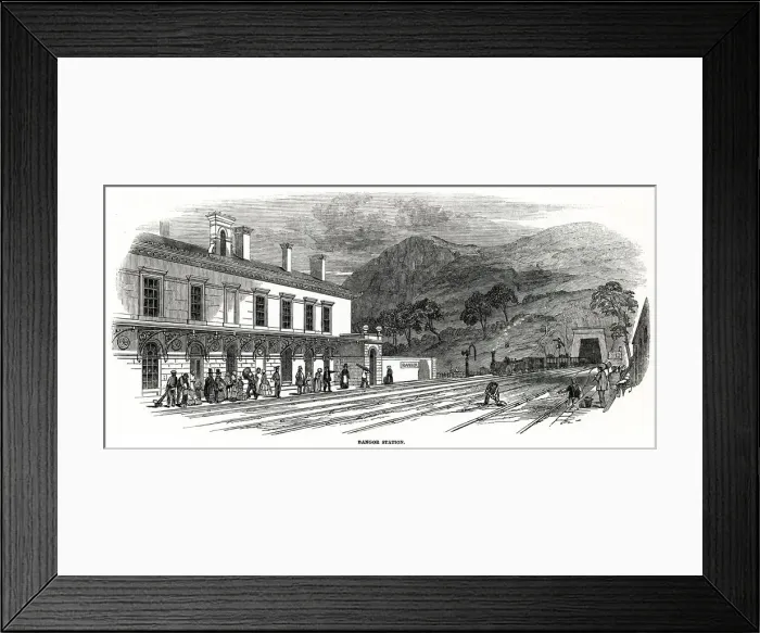 Framed Print : Bangor station 1848 Framed Print : Bangor station 1848
