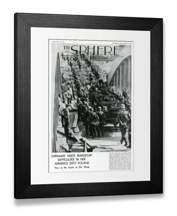 Framed Print : The Sphere front cover showing the German advance, Sept 1939 Framed Print : The Sphere front cover showing the German advance, Sept 1939