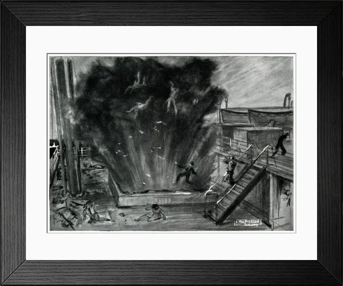 Framed Print : Explosion of a hatch on the Athenia, September 1939 Framed Print : Explosion of a hatch on the Athenia, September 1939