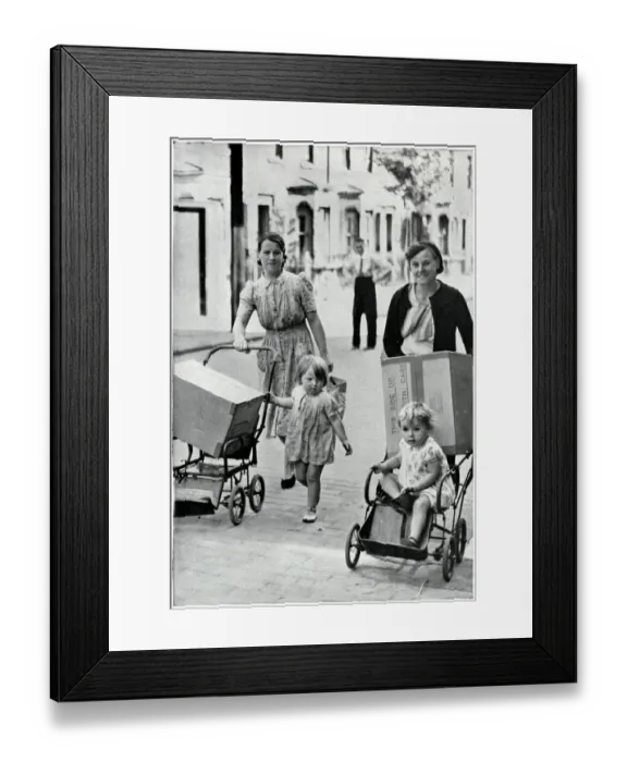 Framed Print : Two women with infants and new baby gas masks, Sept 1939 Framed Print : Two women with infants and new baby gas masks, Sept 1939